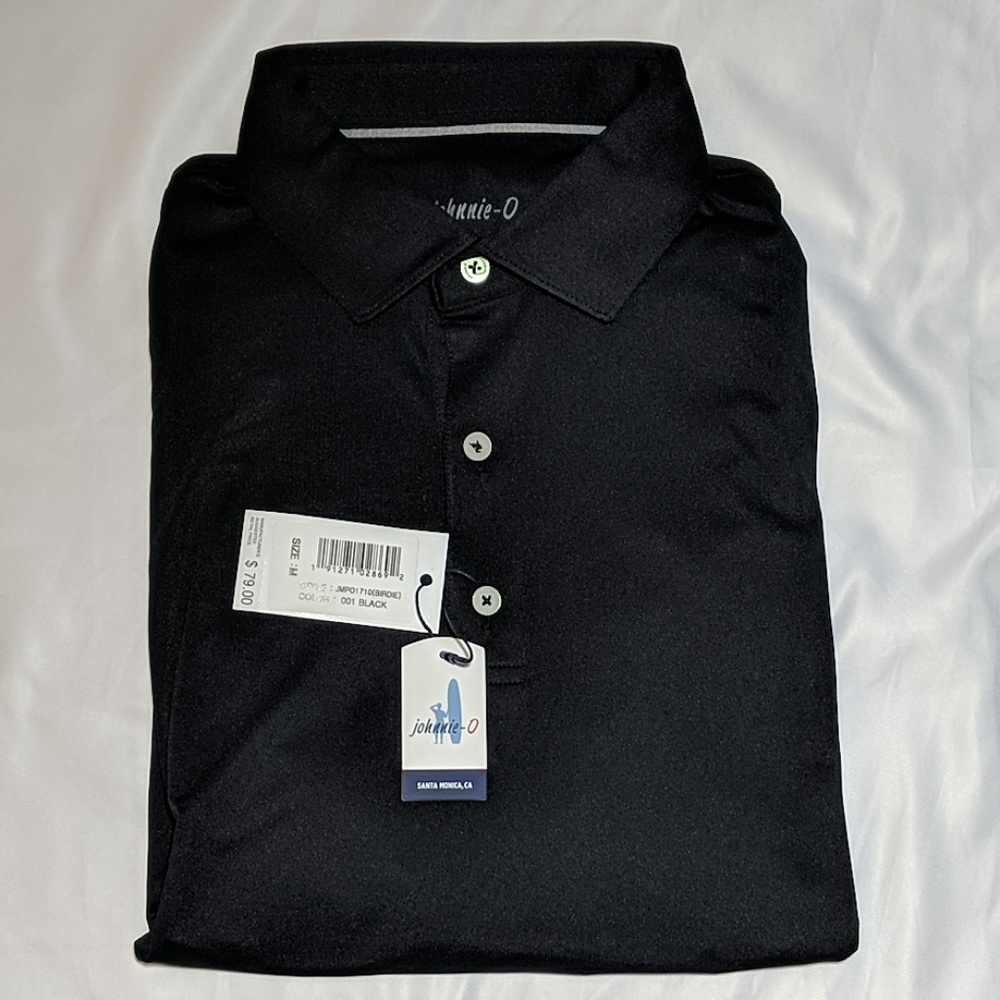 johnnie-O Black Birdie Athletic Polo